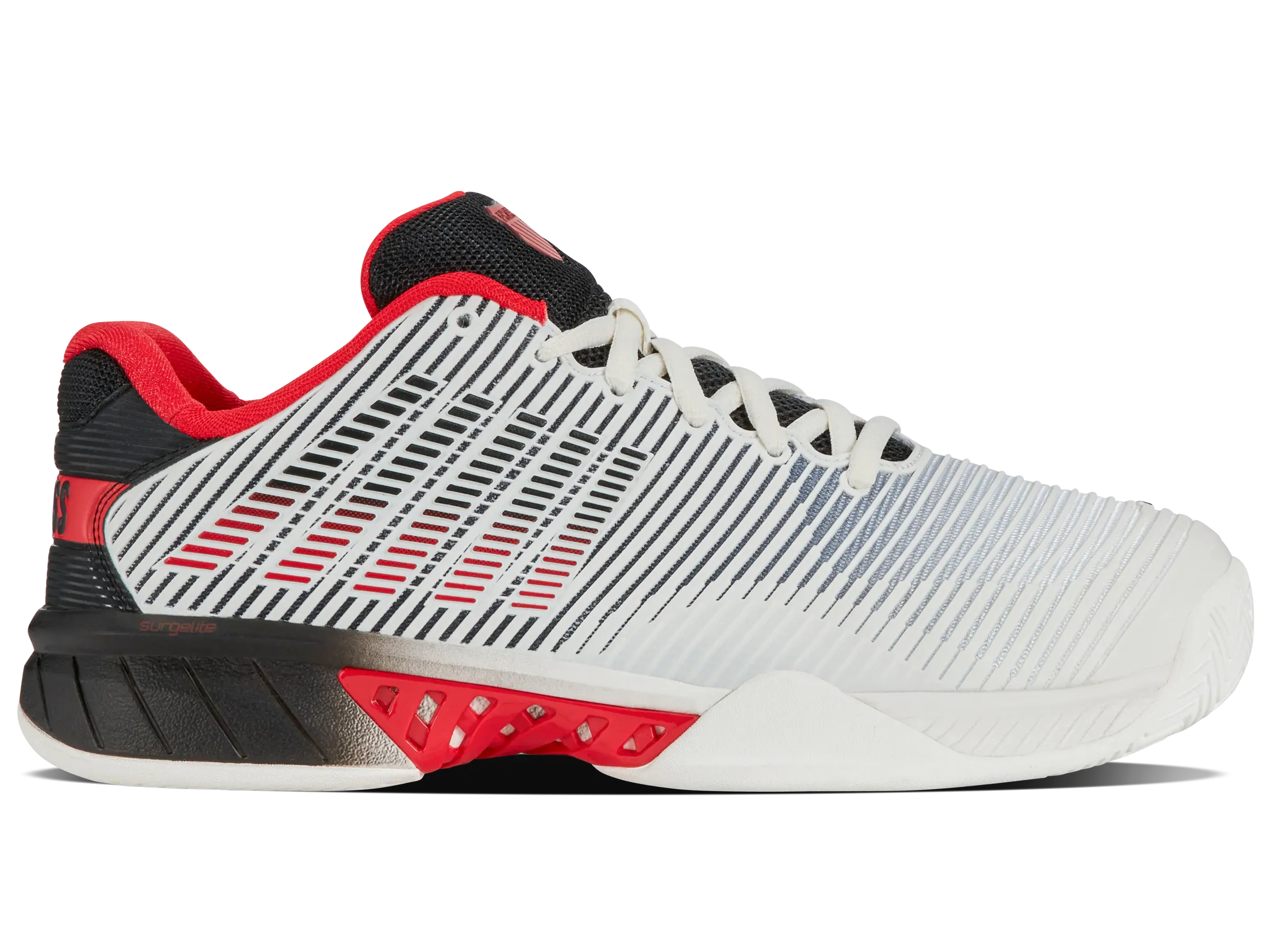 K-SWISS HYPERCOURT EXPRESS 2 MENS TRAINERS - BRIGHT WHITE / HIGH RISK RED