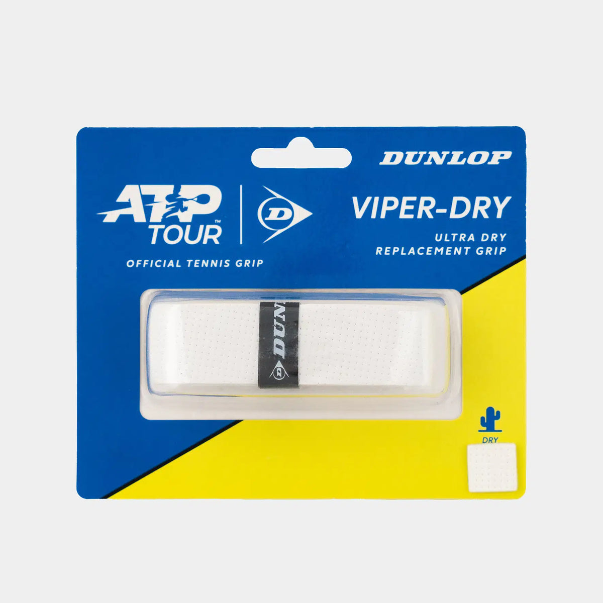 Dunlop Viper-Dry Ultra Dry Replacement Tennis Grip in blue and yellow packaging