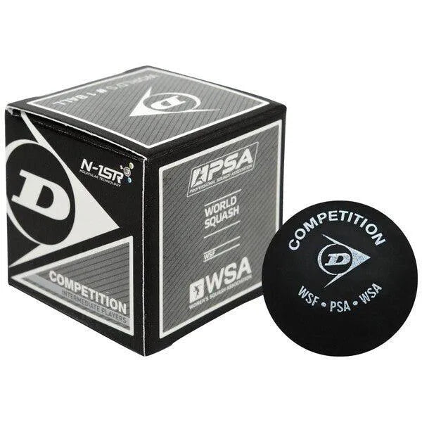 DUNLOP COMPETITION SQUASH BALL- 1 BALL - SINGLE YELLOW DOT - Bassline Retail