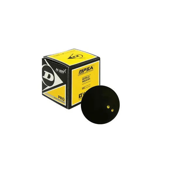 DUNLOP PRO SQUASH BALL - DOUBLE YELLOW DOT - Bassline Retail