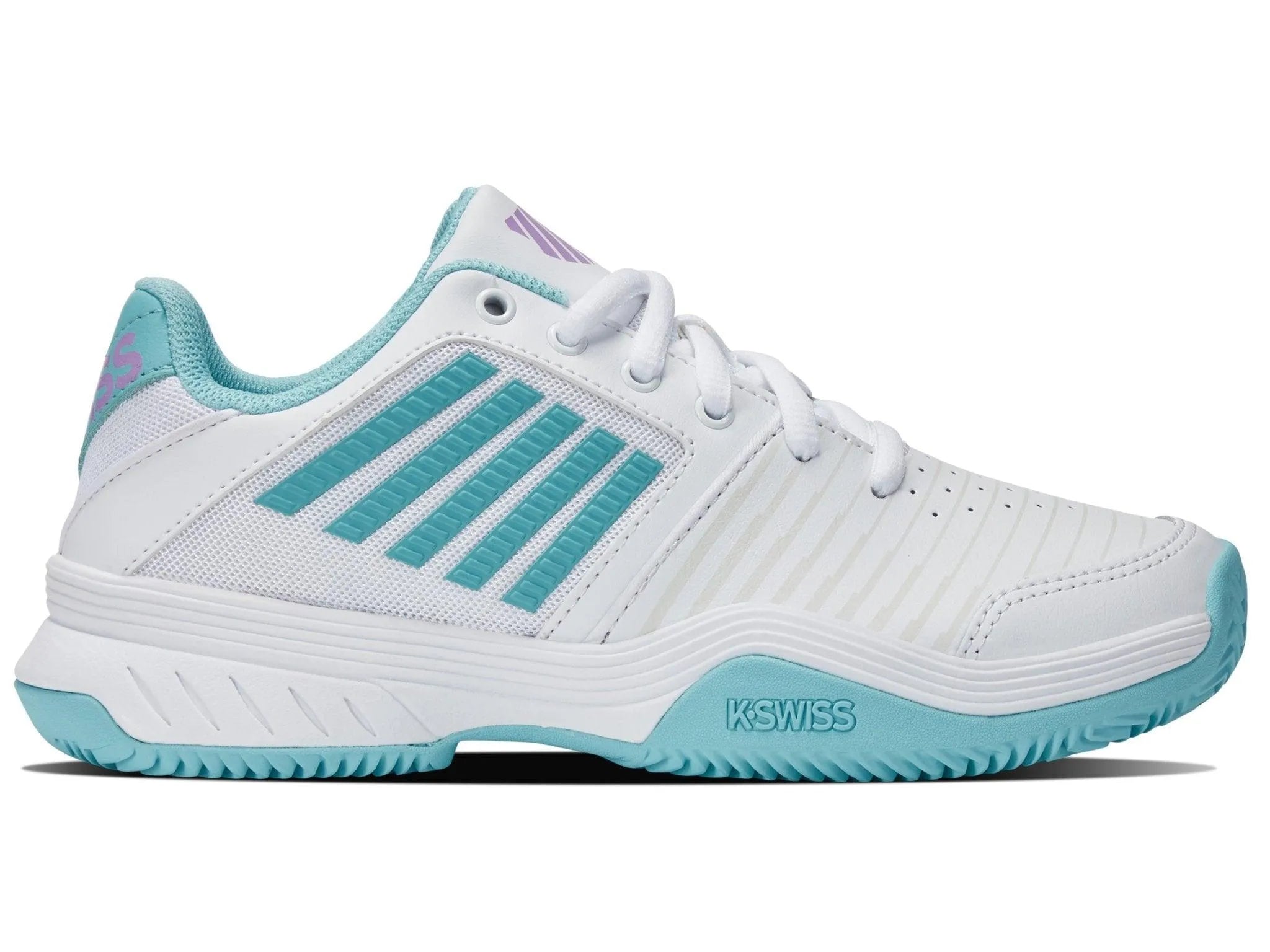 K-SWISS COURT EXPRESS HB WOMENS TENNIS TRAINER - WHITE / BLUE / LILAC - Bassline Retail