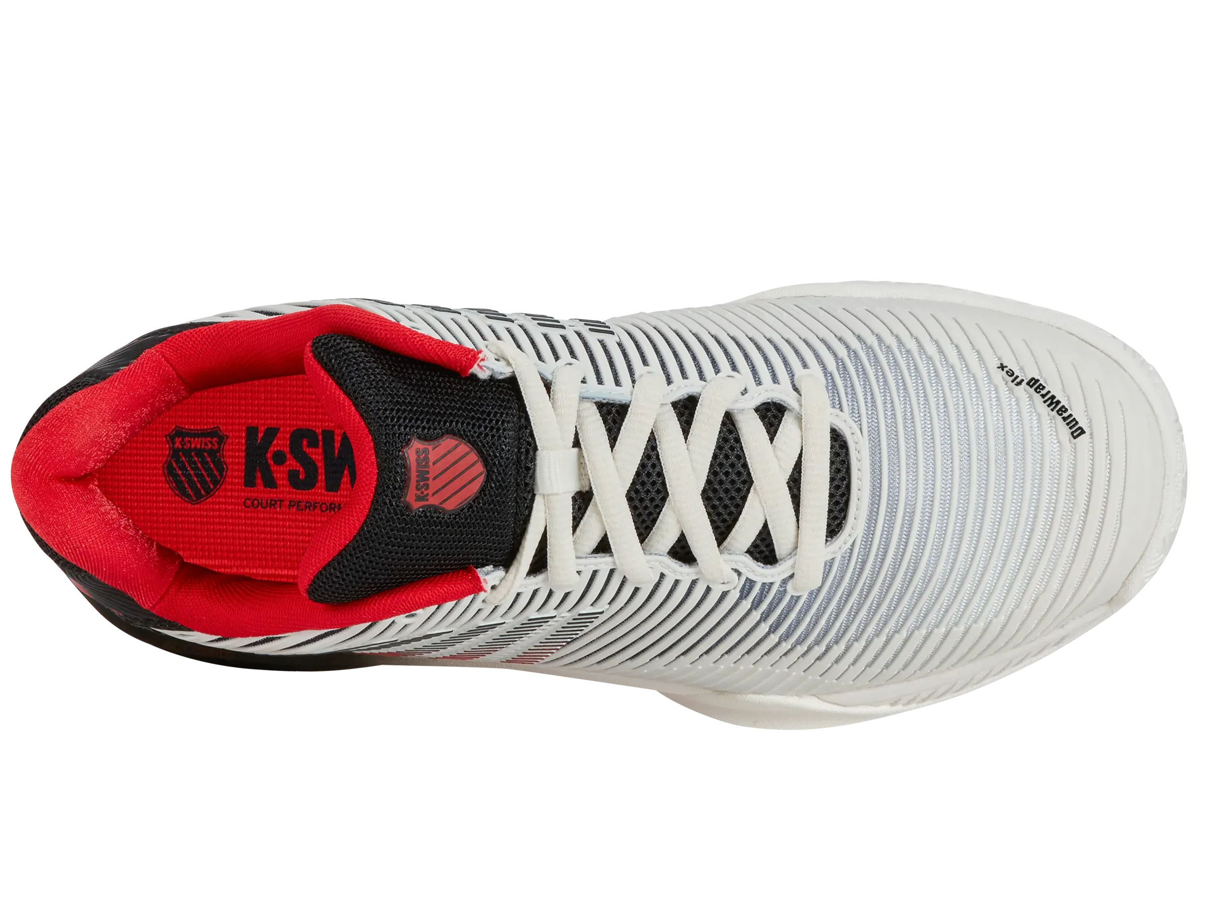K-SWISS HYPERCOURT EXPRESS 2 MENS TRAINERS - BRIGHT WHITE / HIGH RISK RED - Bassline Retail