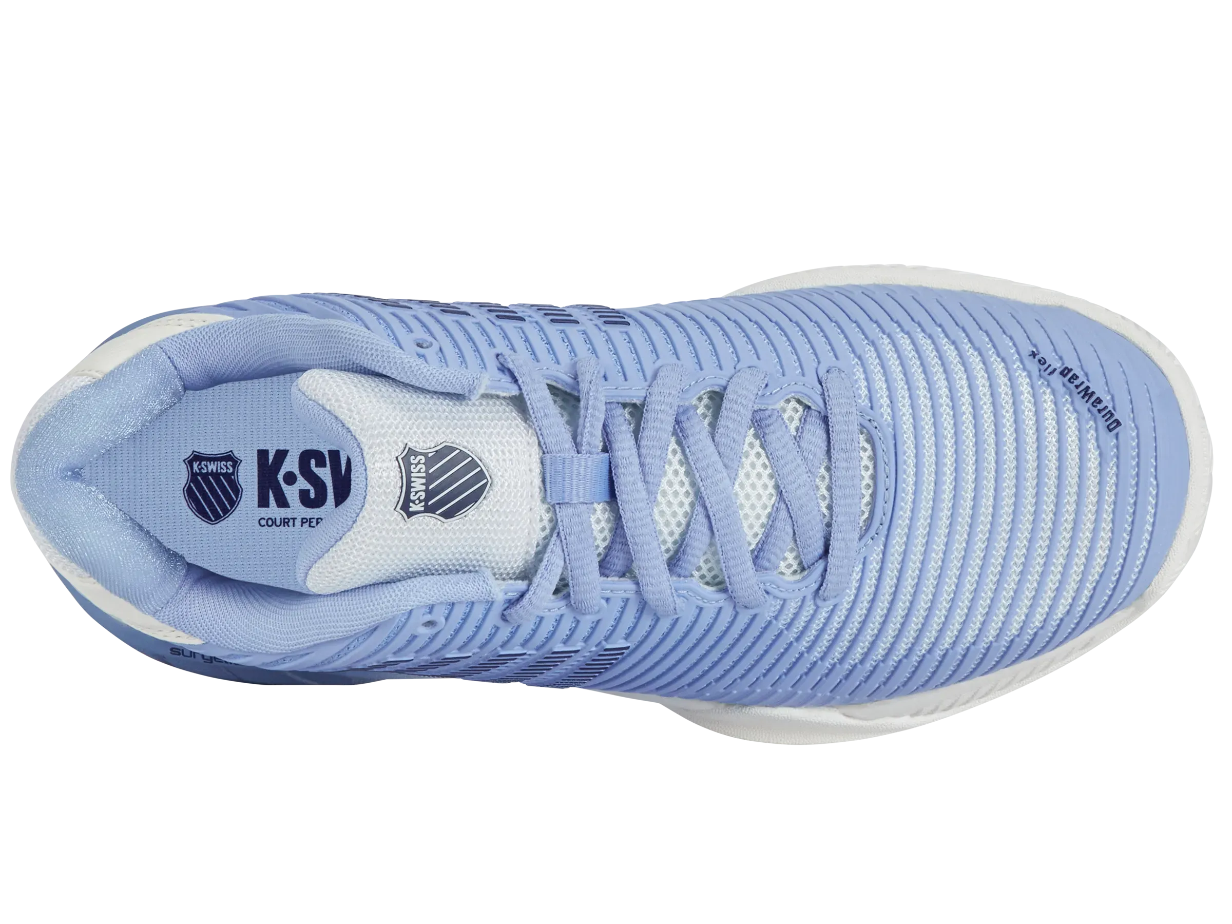 K-SWISS HYPERCOURT EXPRESS 2 WOMENS - BRIGHT WHITE / OPEN AIR / ESTATE BLUE - Bassline Retail