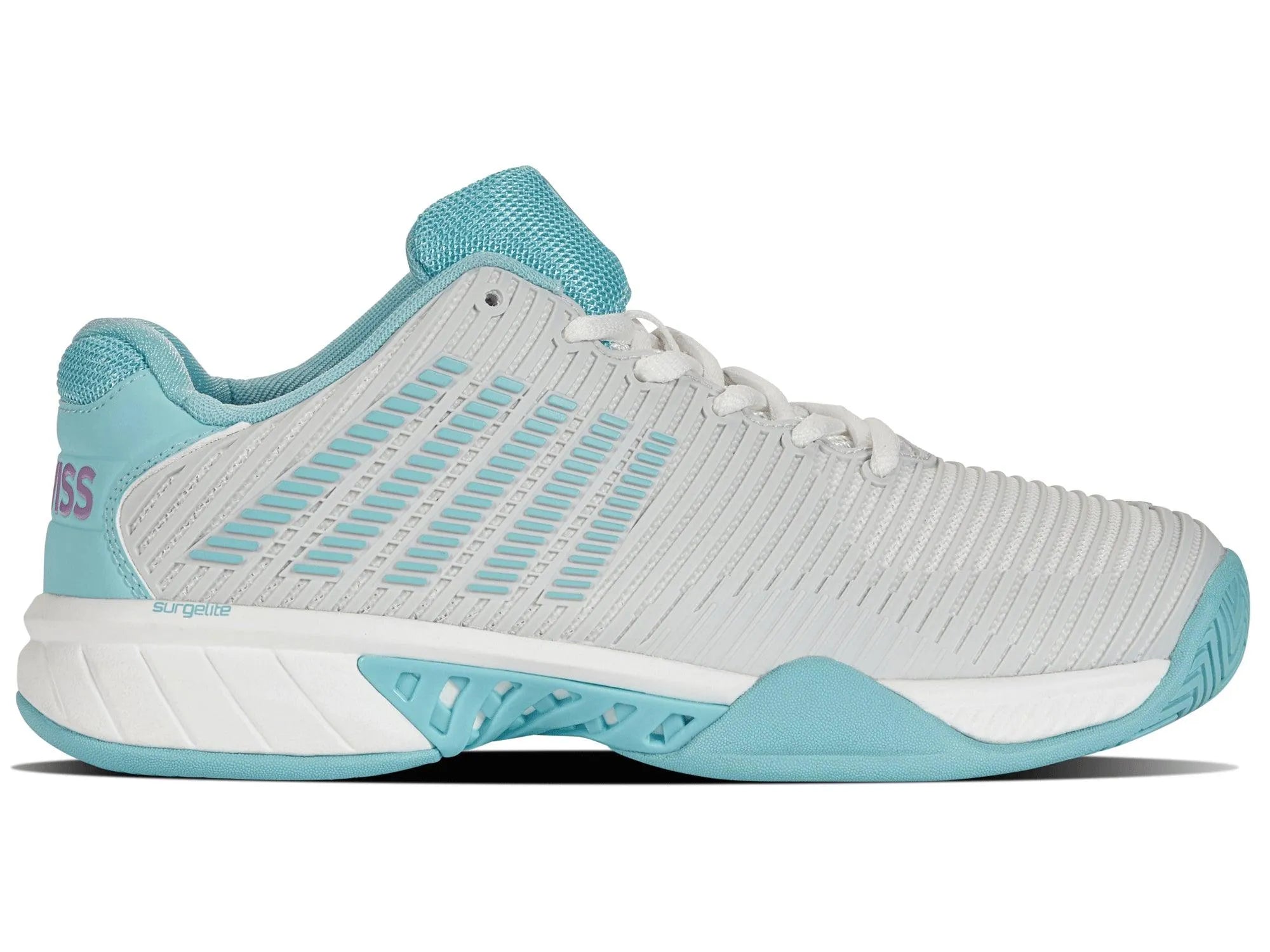 K-SWISS HYPERCOURT EXPRESS 2 WOMENS TENNIS TRAINER - WHITE / BLUE / LILAC - Bassline Retail