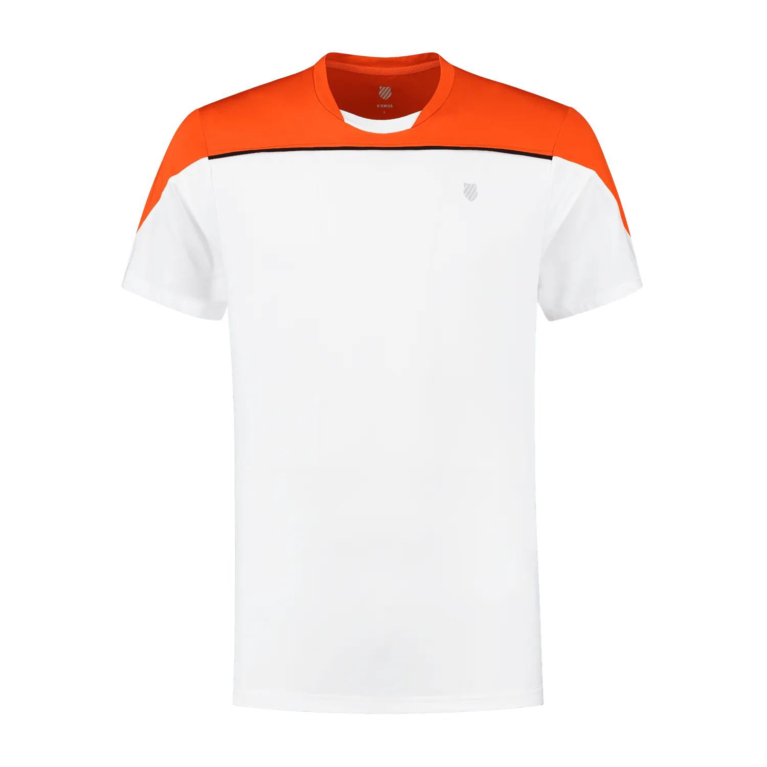 K-Swiss Mens Hypercourt Block Crew Tee 3 - White/Spicy Orange - Bassline Retail