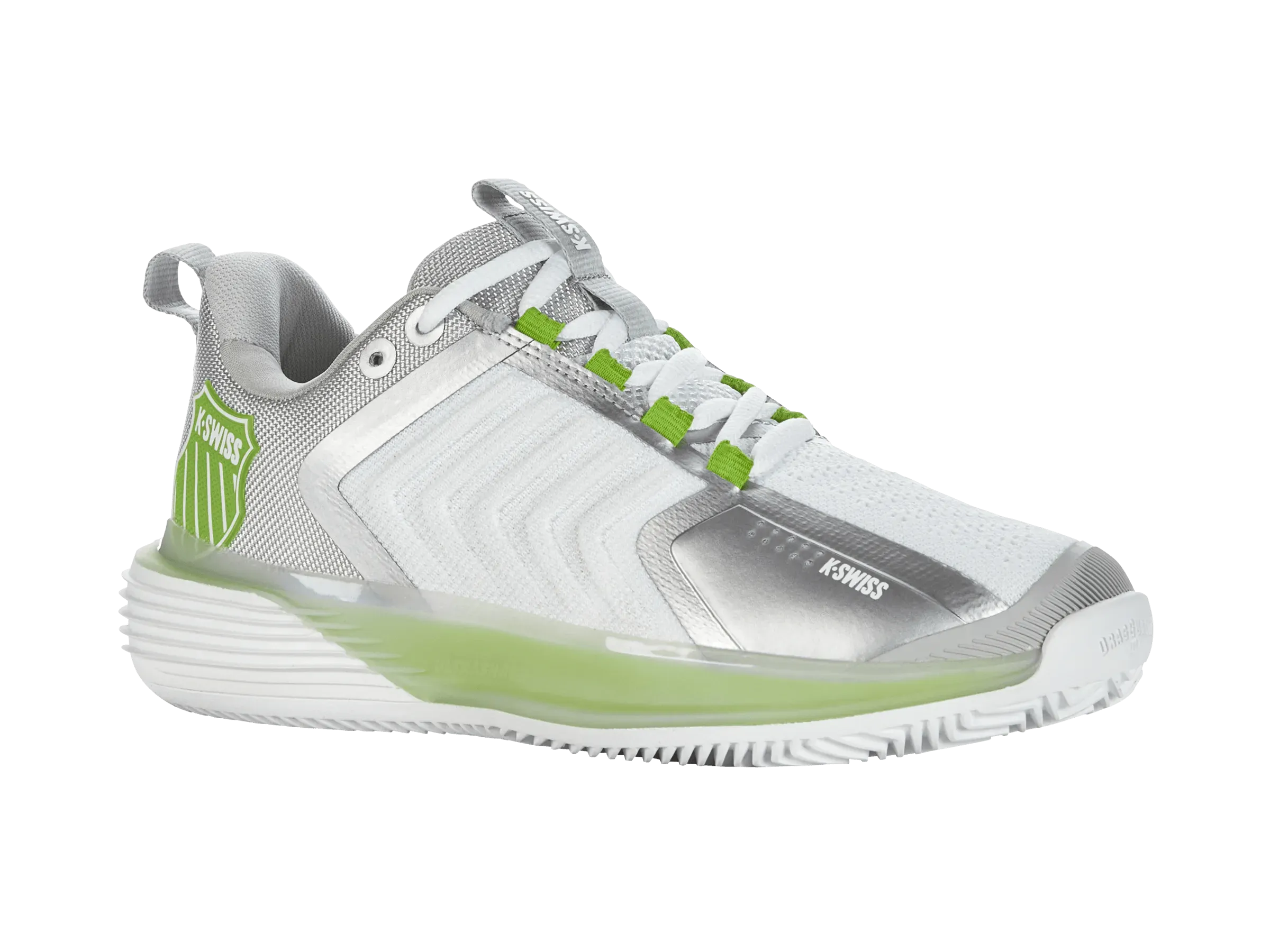 K-SWISS ULTRASHOT 3HB - WOMEN'S - WHITE/GRAY VIOLET/LIME GREEN - Bassline Retail