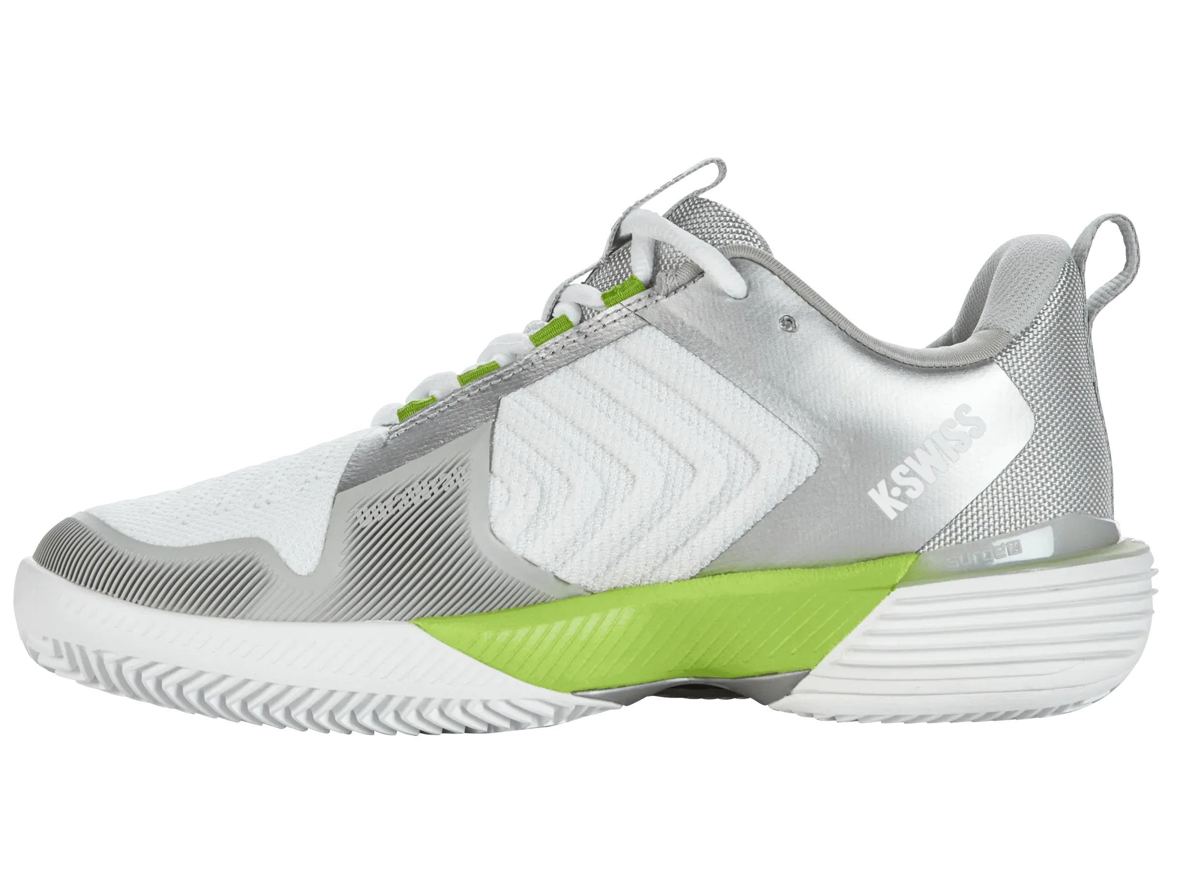 K-SWISS ULTRASHOT 3HB - WOMEN'S - WHITE/GRAY VIOLET/LIME GREEN - Bassline Retail