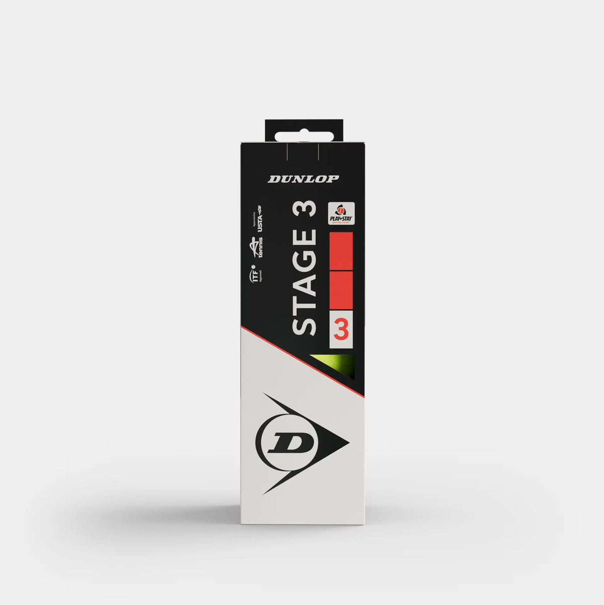 Dunlop Stage 3 tennis balls packaging for beginners