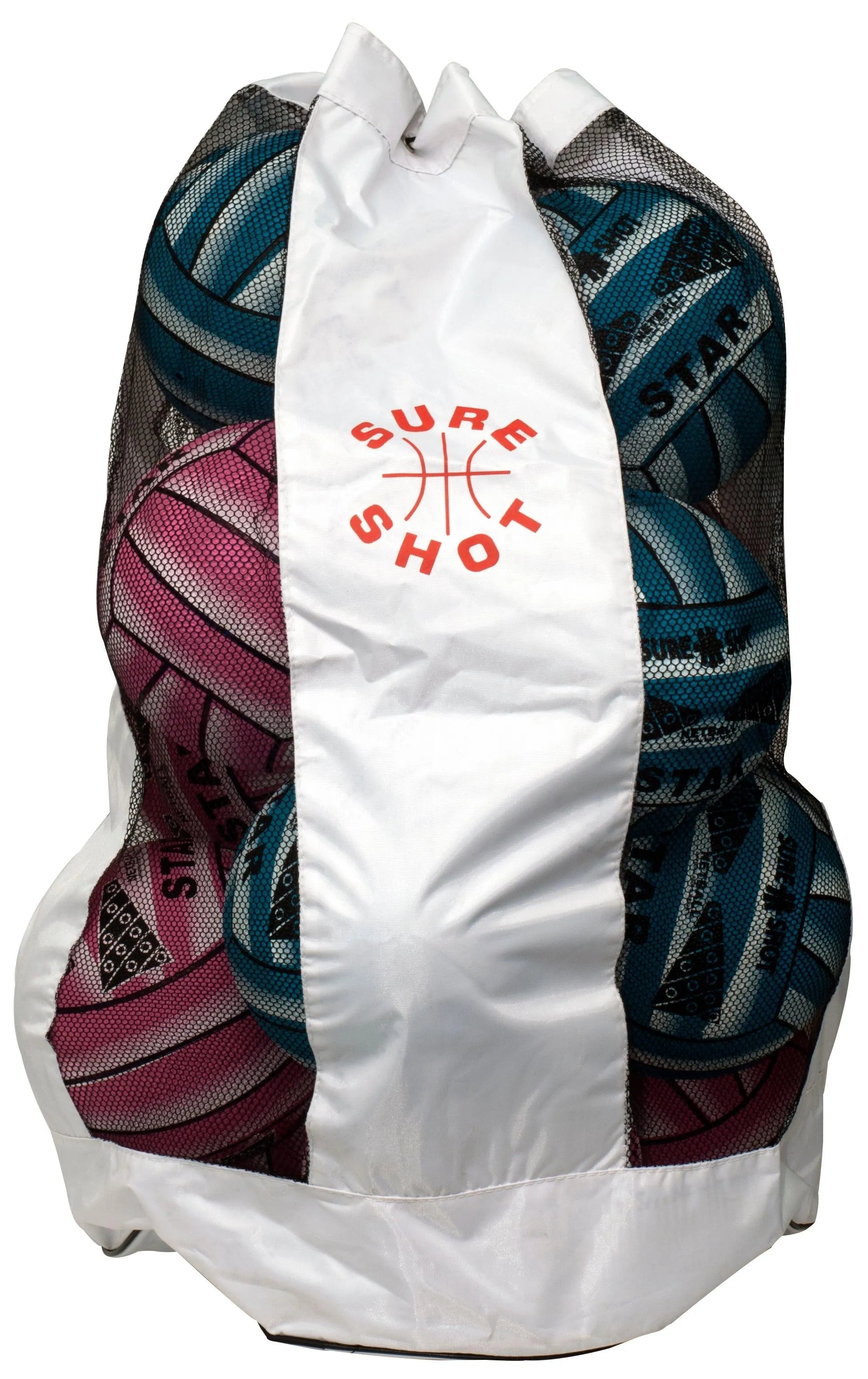 Sure Shot 15 Netball Ball Bag Size 5 Star Balls - Bassline Retail