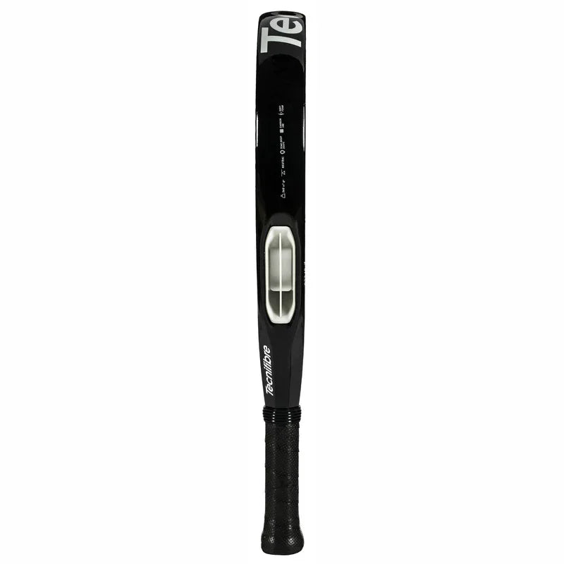 Black Tecnifibre tennis racket handle and shaft view