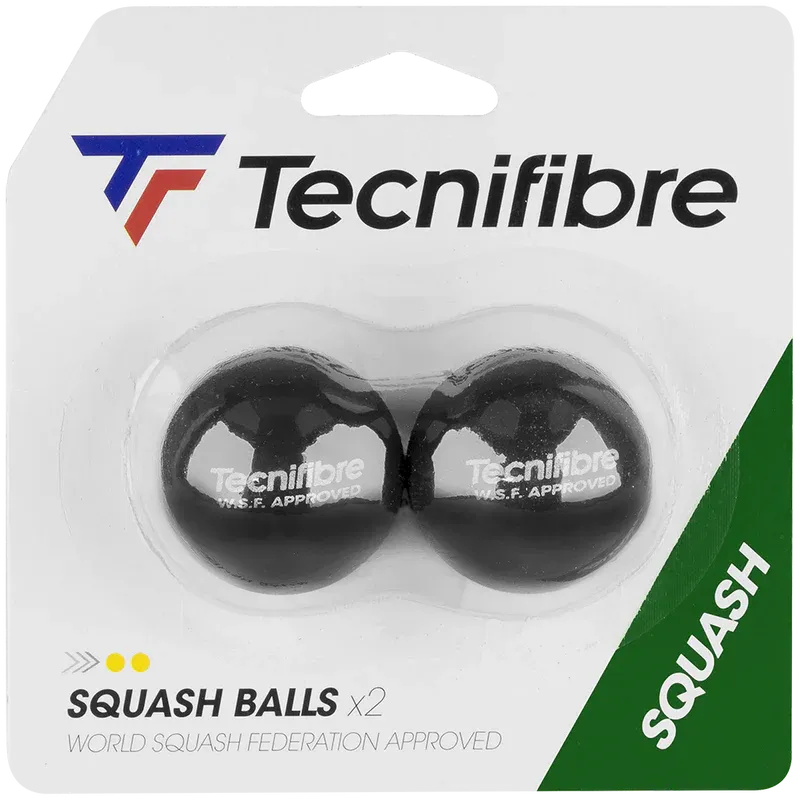 Tecnifibre Squash Balls Double Yellow Dot Pack Of Two - Bassline Retail