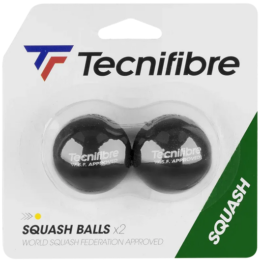 Tecnifibre Squash Balls Single Yellow Dot Pack Of Two - Bassline Retail