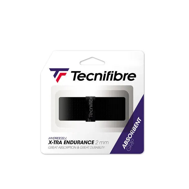 Tecnifibre X-Tra Endurance Absorbent Replacement Grip - Black - Bassline Retail