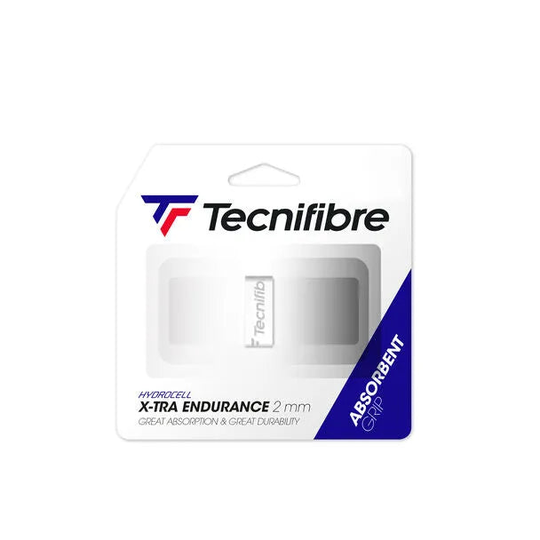 Tecnifibre X-Tra Endurance Absorbent Replacement Grip - White - Bassline Retail