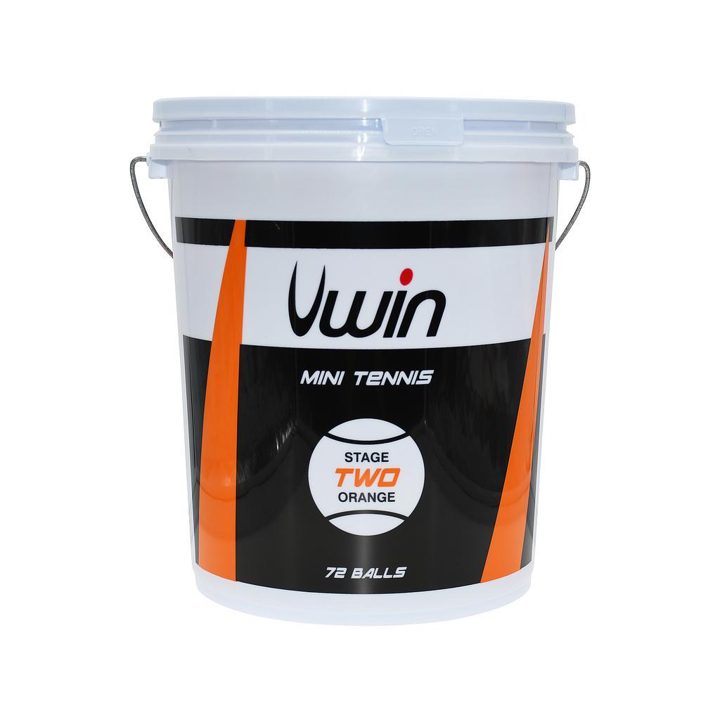 Uwin Stage 2 Orange Tennis Balls - Bucket of 72 balls - Bassline Retail