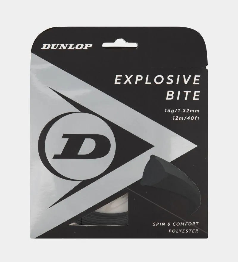 DUNLOP EXPLOSIVE BITE BLACK TENNIS STRING SET 1.32 - Bassline Retail