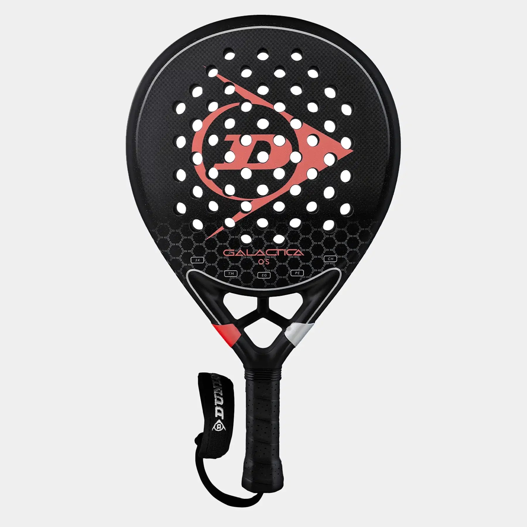 Black and red Galactica QS padel racket with a perforated face and branded grip