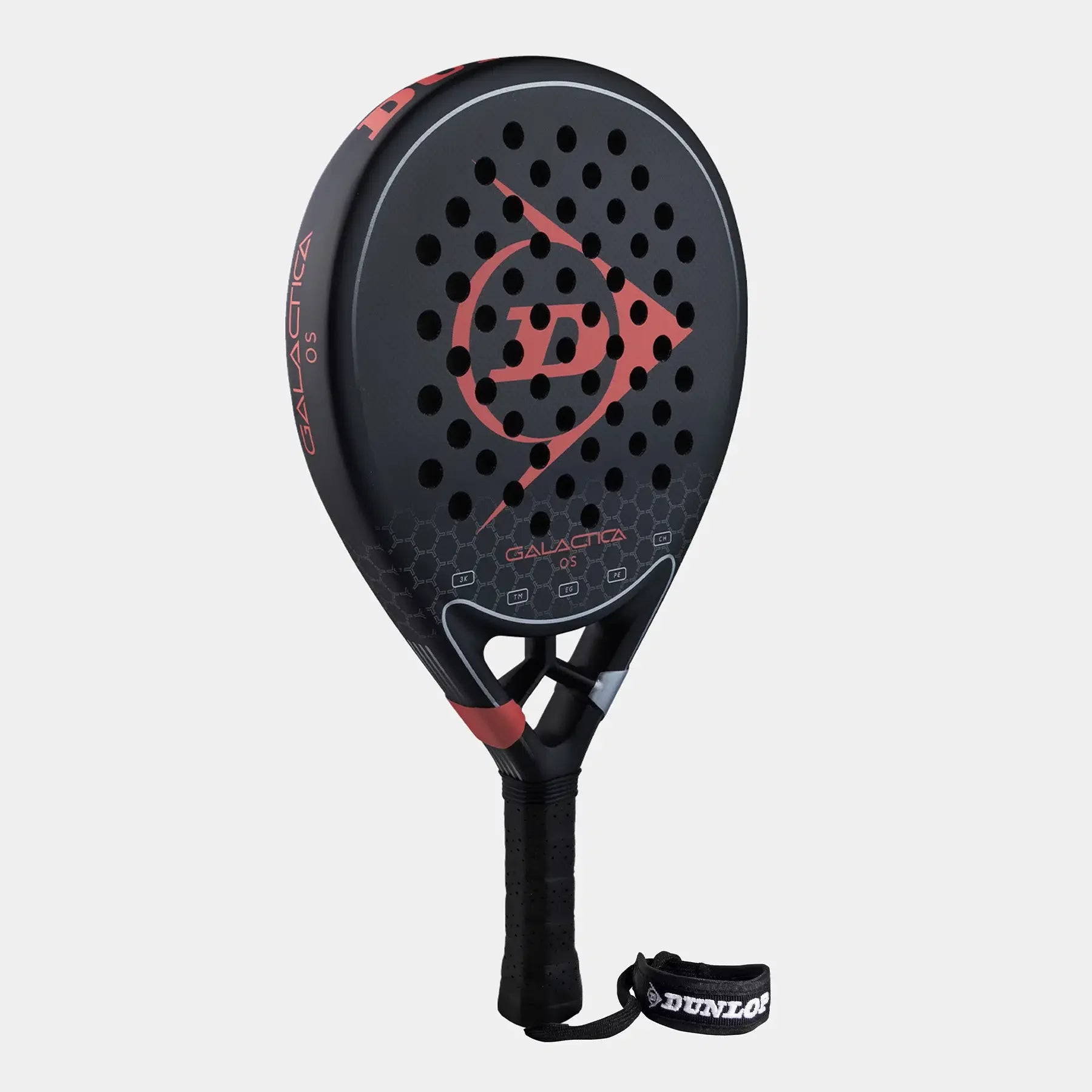 Dunlop Galactica OS padel racket in black and red