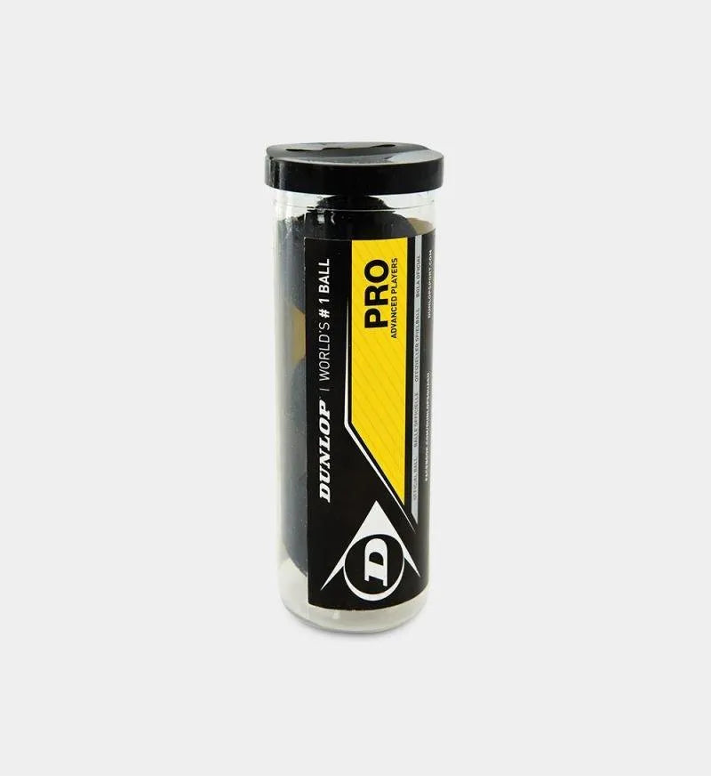 DUNLOP PRO SQUASH BALL - 3 BALL TUBE - Bassline Retail