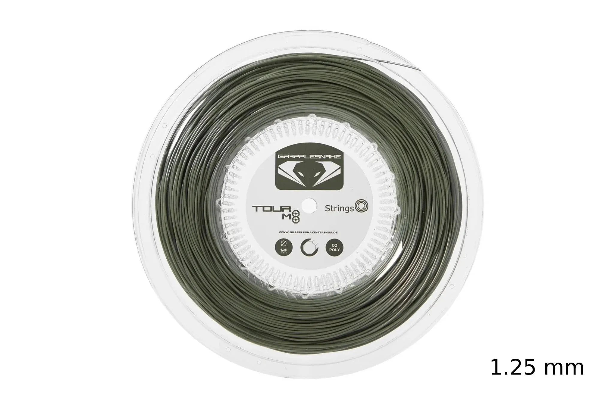 Grapplesnake Tour M8 Tennis String - Olive Green - Reel - Bassline Retail