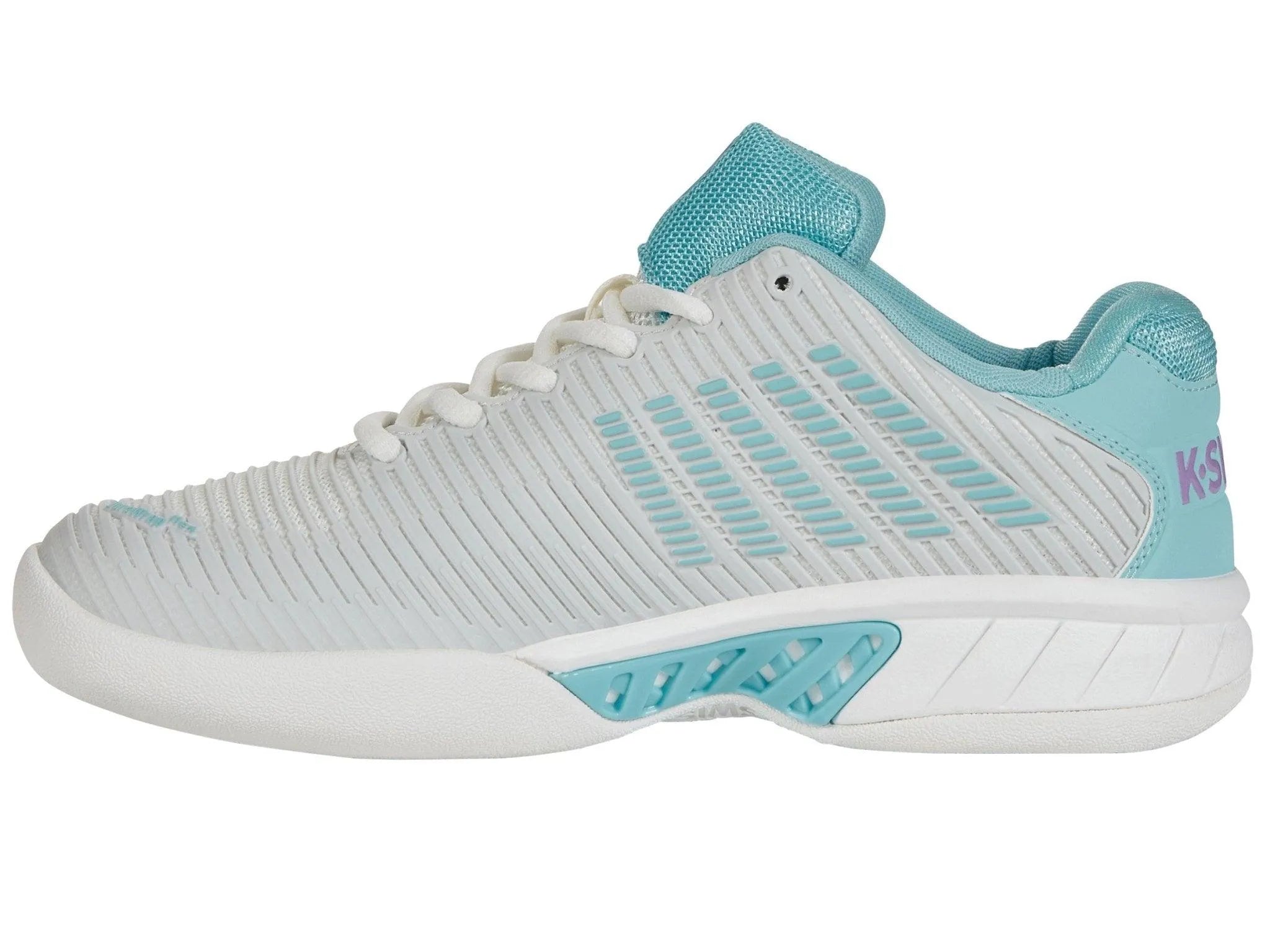 K-SWISS HYPERCOURT EXPRESS 2 CARPET WOMENS INDOOR TENNIS TRAINER - WHITE / BLUE / LILAC - Bassline Retail