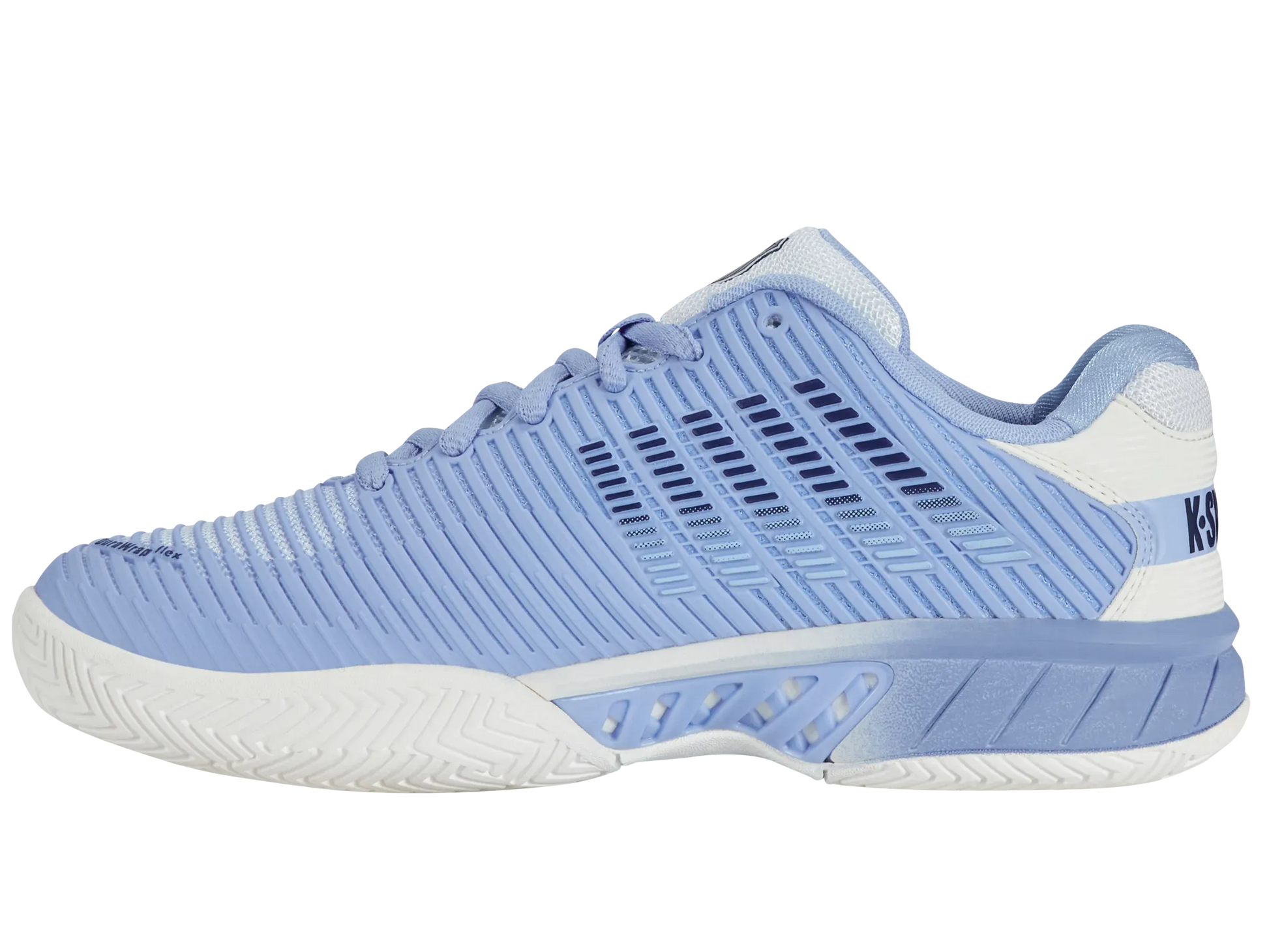 K-SWISS HYPERCOURT EXPRESS 2 WOMENS - BRIGHT WHITE / OPEN AIR / ESTATE BLUE - Bassline Retail