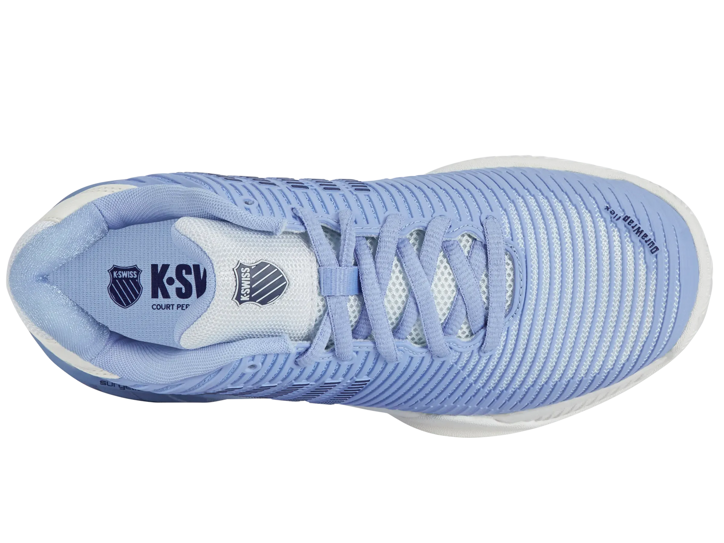 K-SWISS HYPERCOURT EXPRESS 2 WOMENS - BRIGHT WHITE / OPEN AIR / ESTATE BLUE - Bassline Retail