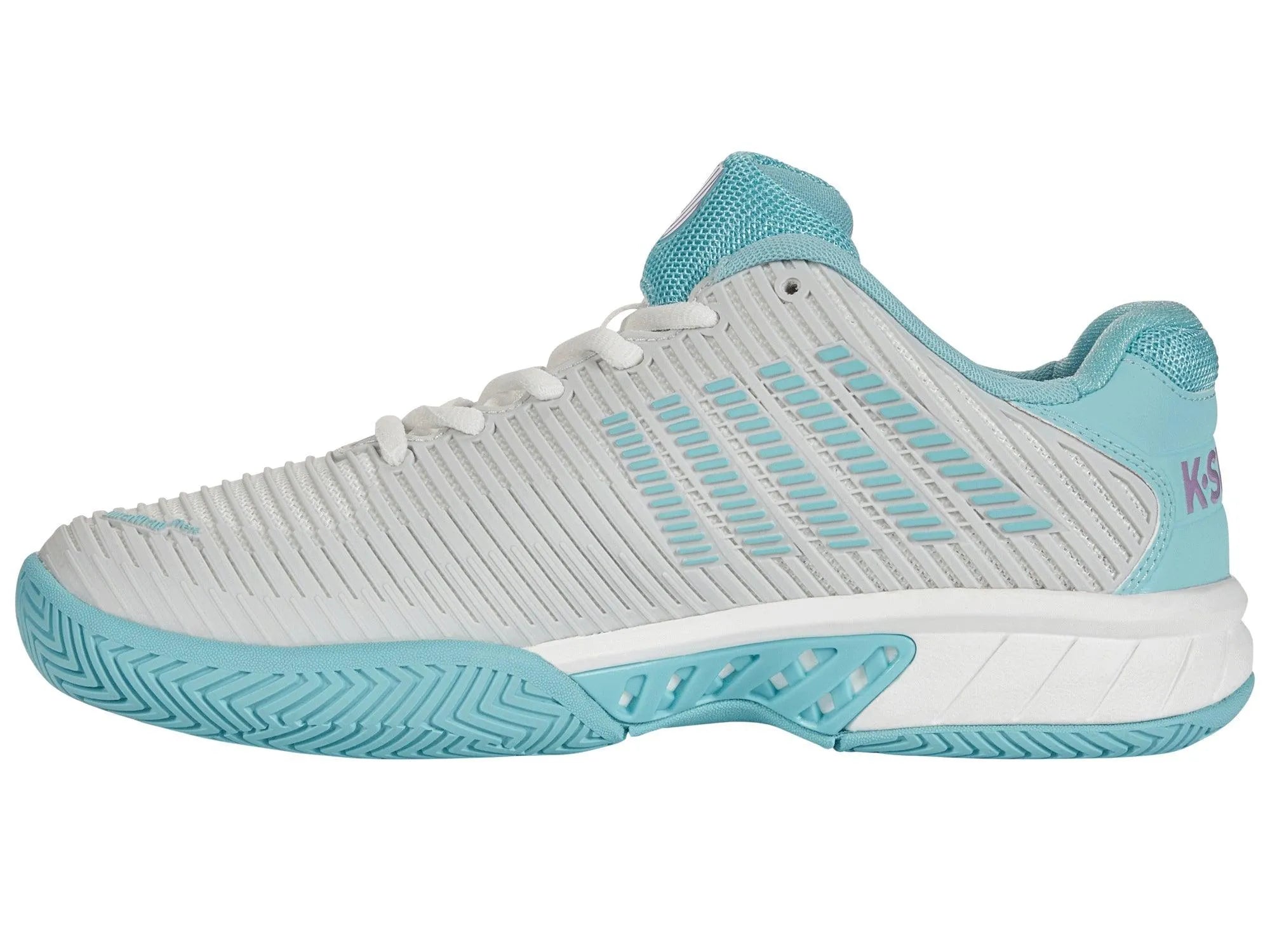 K-SWISS HYPERCOURT EXPRESS 2 WOMENS TENNIS TRAINER - WHITE / BLUE / LILAC - Bassline Retail