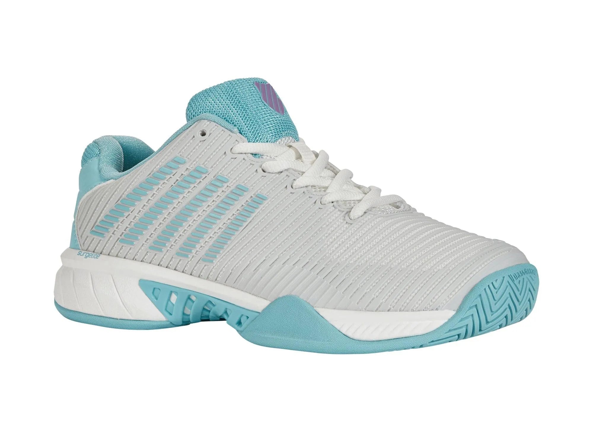 K-SWISS HYPERCOURT EXPRESS 2 WOMENS TENNIS TRAINER - WHITE / BLUE / LILAC - Bassline Retail