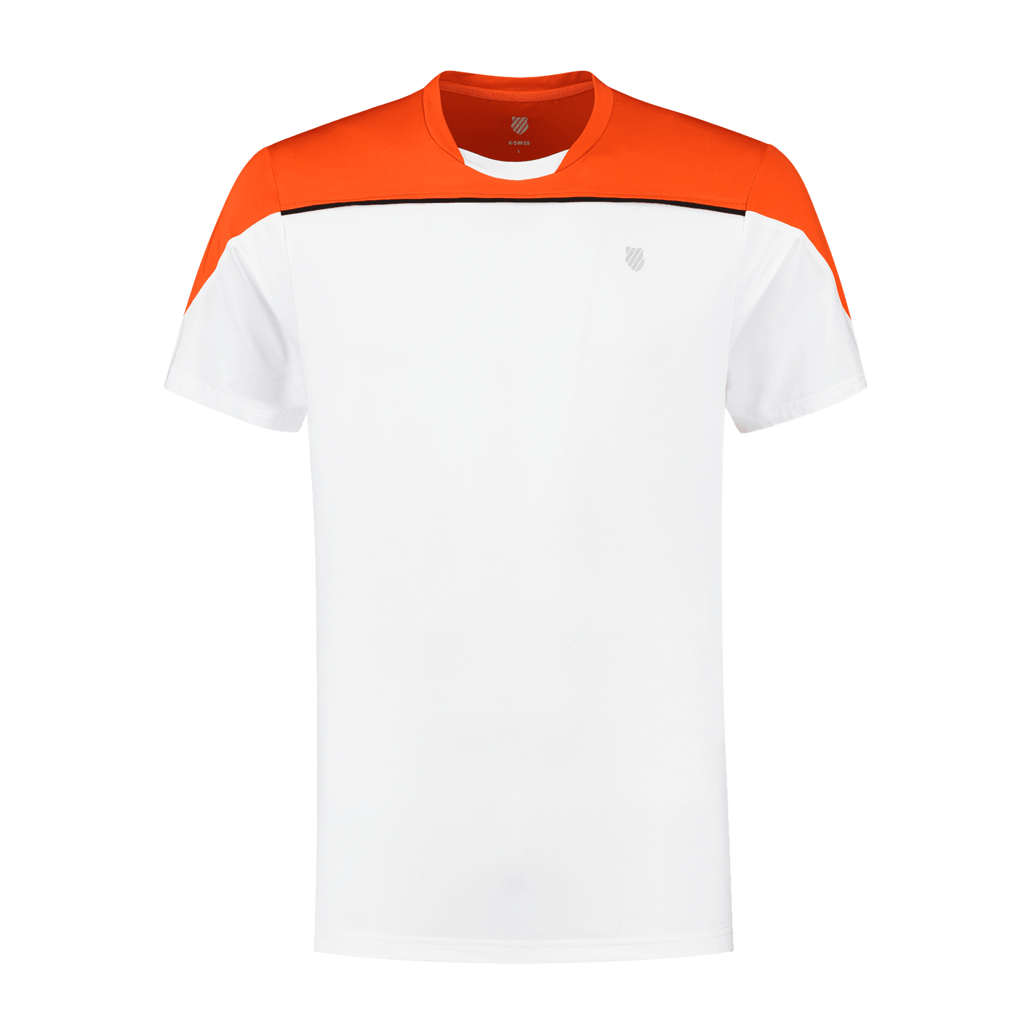 K-Swiss Mens Hypercourt Block Crew Tee 3 - White/Spicy Orange - Bassline Retail