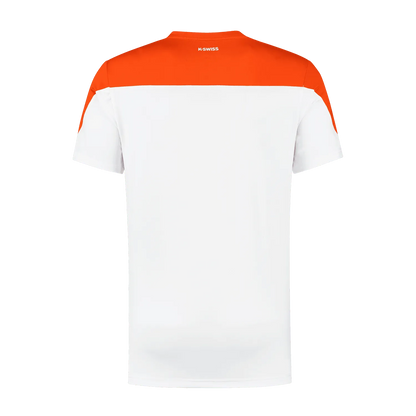 K-Swiss Mens Hypercourt Block Crew Tee 3 - White/Spicy Orange - Bassline Retail