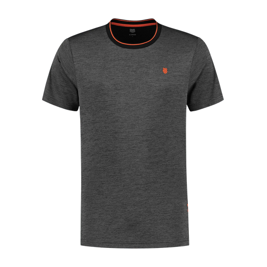 K-Swiss Mens Hypercourt Double Crew Tee - Jet Black Melange - Bassline Retail