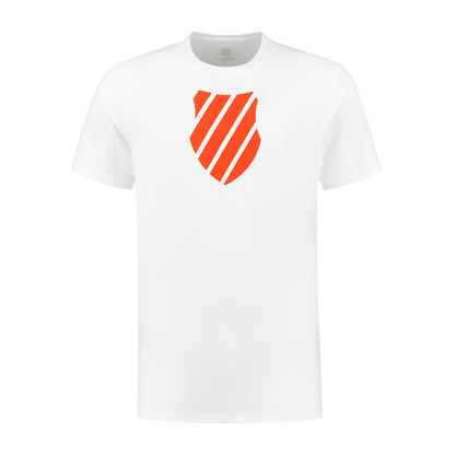 K-Swiss Mens Hypercourt Logo Tee 2 - White/Spicy Orange - Bassline Retail