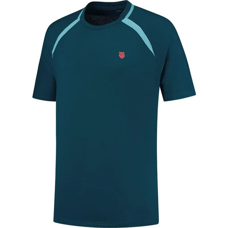 K-Swiss Mens Hypercourt Mesh Crew Tee - Blue Opal - Bassline Retail