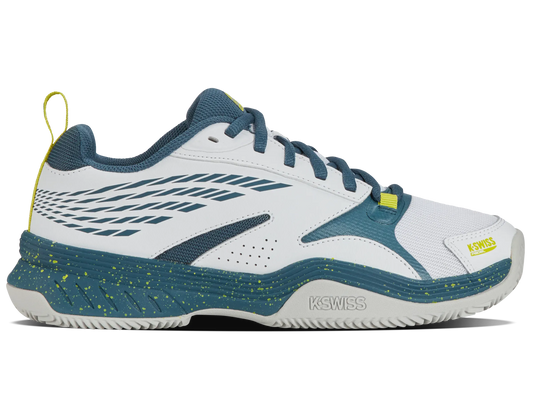 K-SWISS SPEEDEX MENS PADEL SHOE - WHITE / TEAL - Bassline Retail