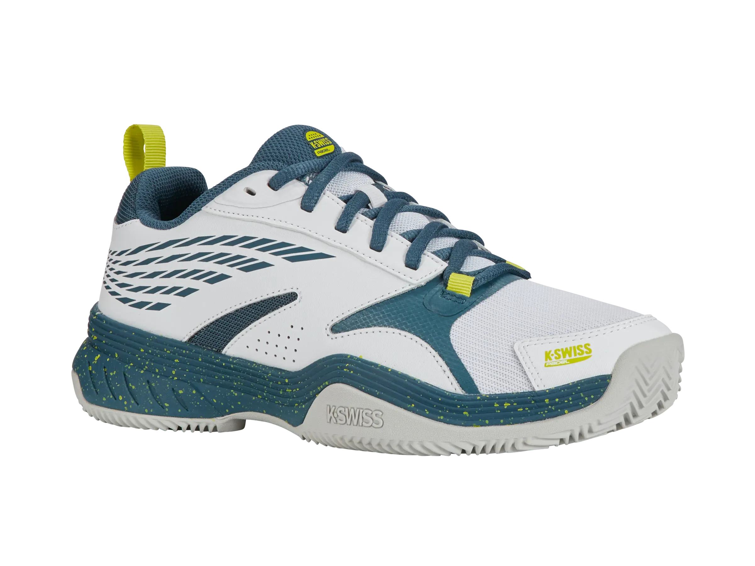 K-SWISS SPEEDEX MENS PADEL SHOE - WHITE / TEAL - Bassline Retail