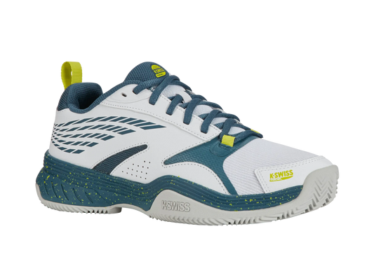 K-SWISS SPEEDEX MENS PADEL SHOE - WHITE / TEAL - Bassline Retail