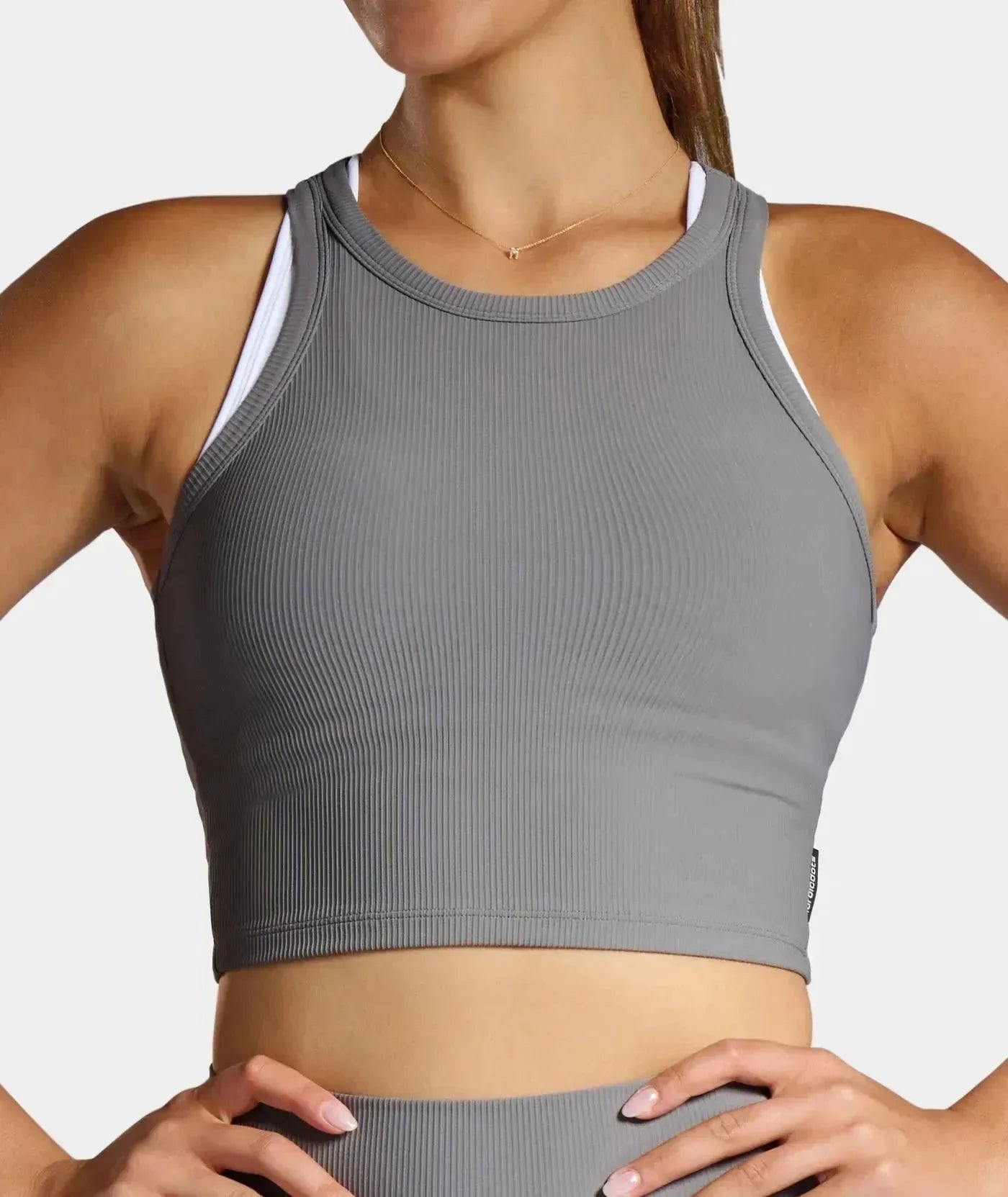 NORDICDOTS RIB TANK TOP STEEL GREY - WOMENS - Bassline Retail