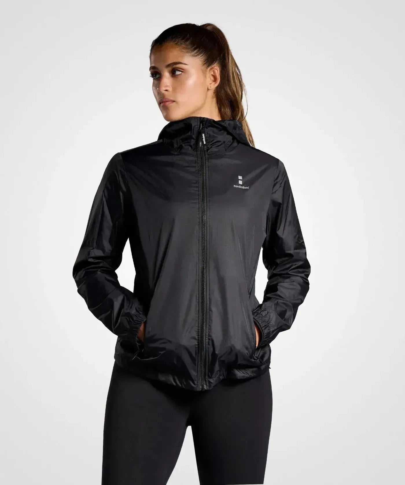 NORDICDOTS WINDBREAKER BLACK - WOMEN'S - Bassline Retail
