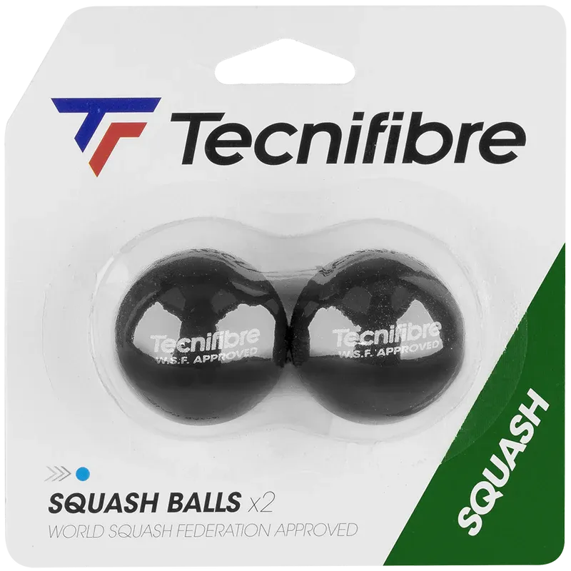 Tecnifibre Squash Balls Blue Dot Pack Of Two - Bassline Retail