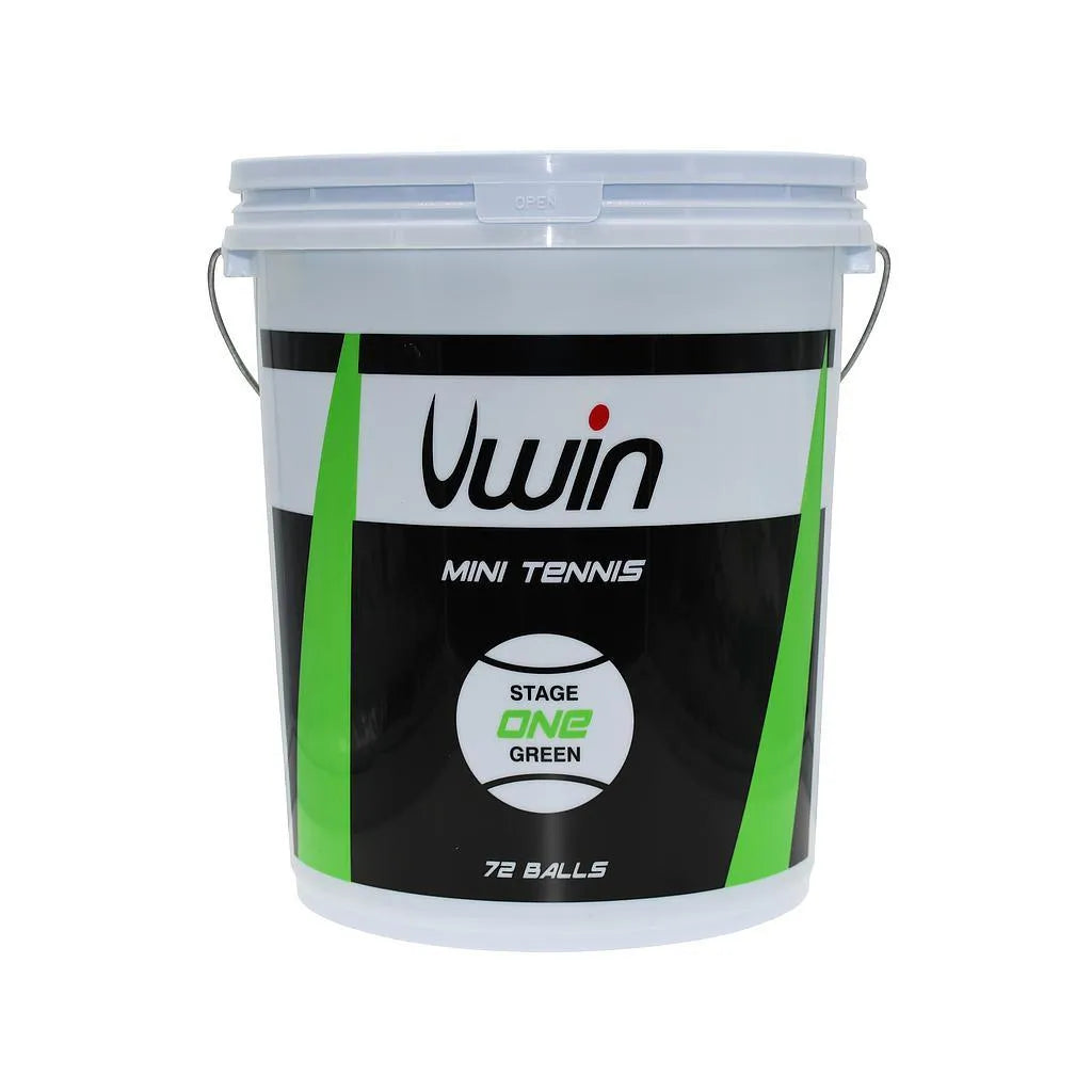 Uwin Stage 1 Green Tennis Balls - Bucket of 72 balls - Bassline Retail